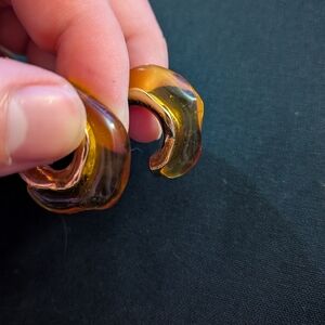 Honey Drip Amber and Gold Hoops